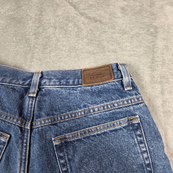 LL Bean Jeans Womens 10 Blue Flannel Lined Double L Relaxed Fit High Rise Denim - Picture 7 of 10